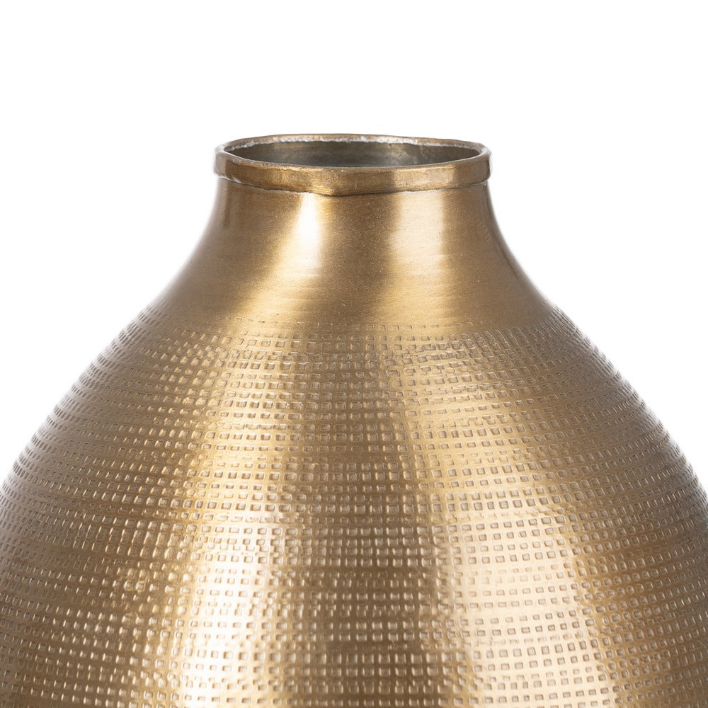 JARRÓN ORO VIEJO METAL DECORACIÓN 16,50 X 16,50 X 35,50 CM