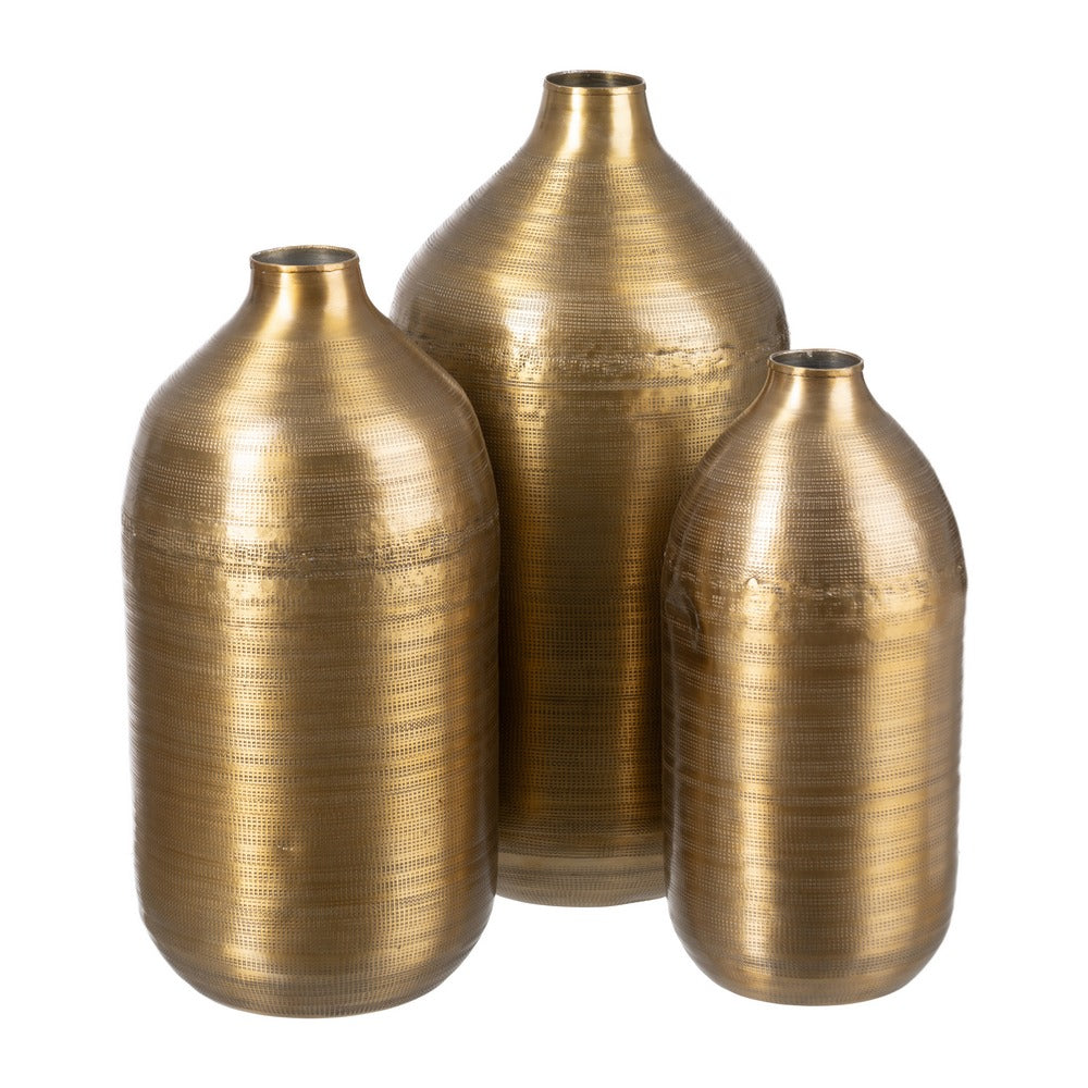 JARRÓN ORO VIEJO METAL DECORACIÓN 21,60 X 21,60 X 47,60 CM