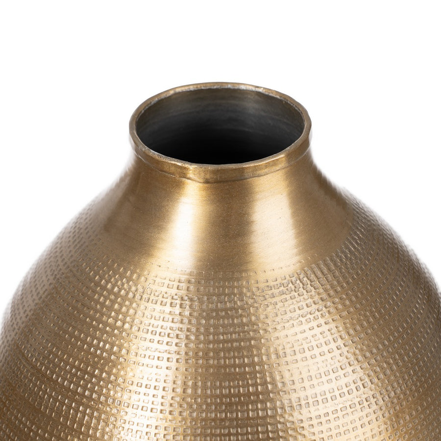 JARRÓN ORO VIEJO METAL DECORACIÓN 21,60 X 21,60 X 47,60 CM