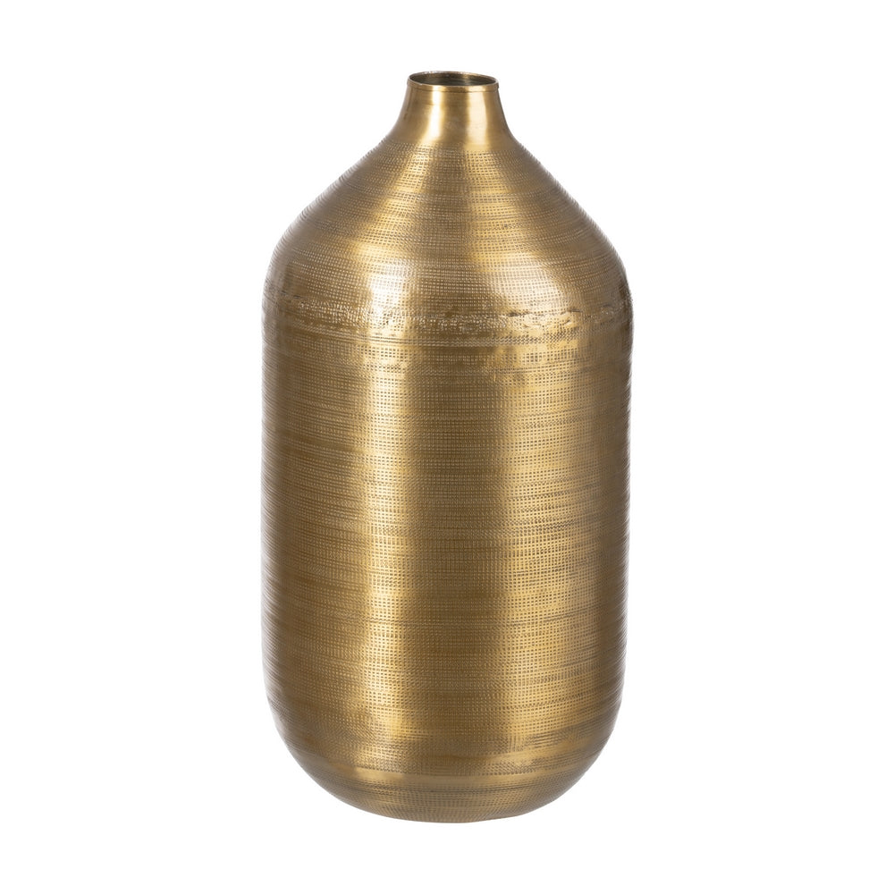 JARRÓN ORO VIEJO METAL DECORACIÓN 21,60 X 21,60 X 47,60 CM