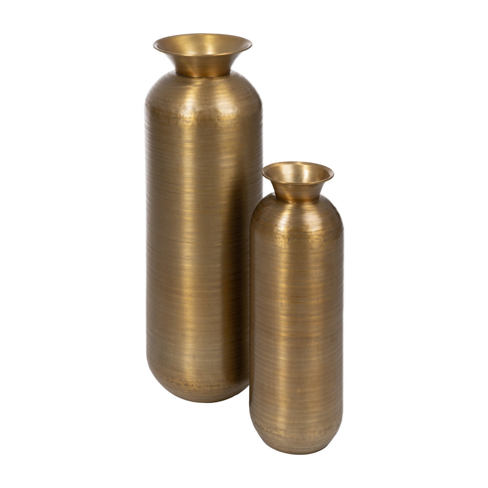 VASE OLD GOLD METAL DECORATION 21 X 21 X 62.90 CM