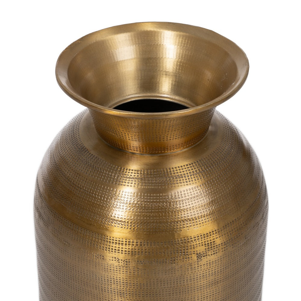 VASE OLD GOLD METAL DECORATION 21 X 21 X 62.90 CM