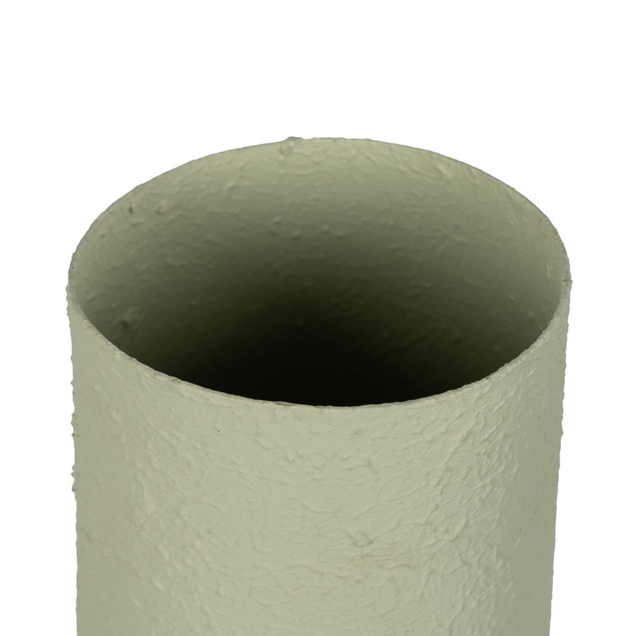 JARRÓN VERDE CLARO METAL 26 X 26 X 53 CM