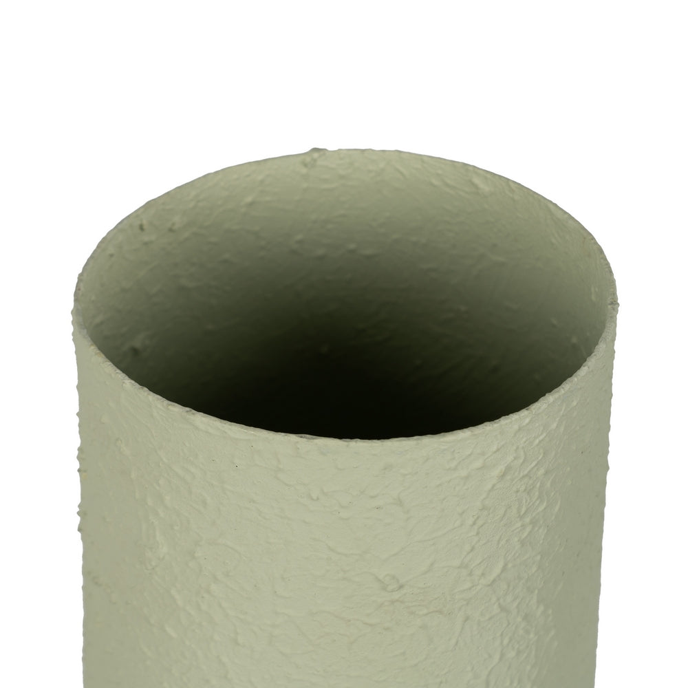 JARRÓN VERDE CLARO METAL 26 X 26 X 53 CM