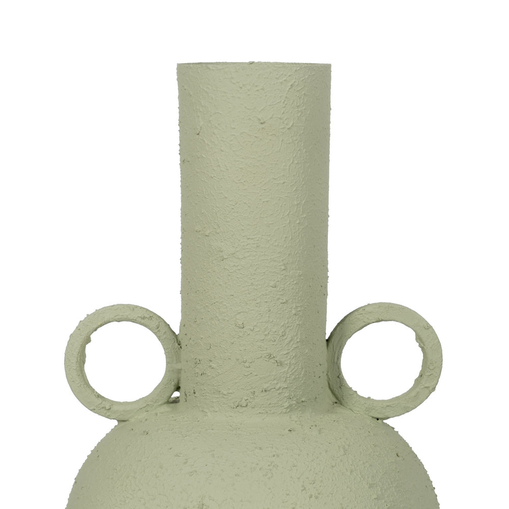 JARRÓN VERDE CLARO METAL 26 X 26 X 53 CM