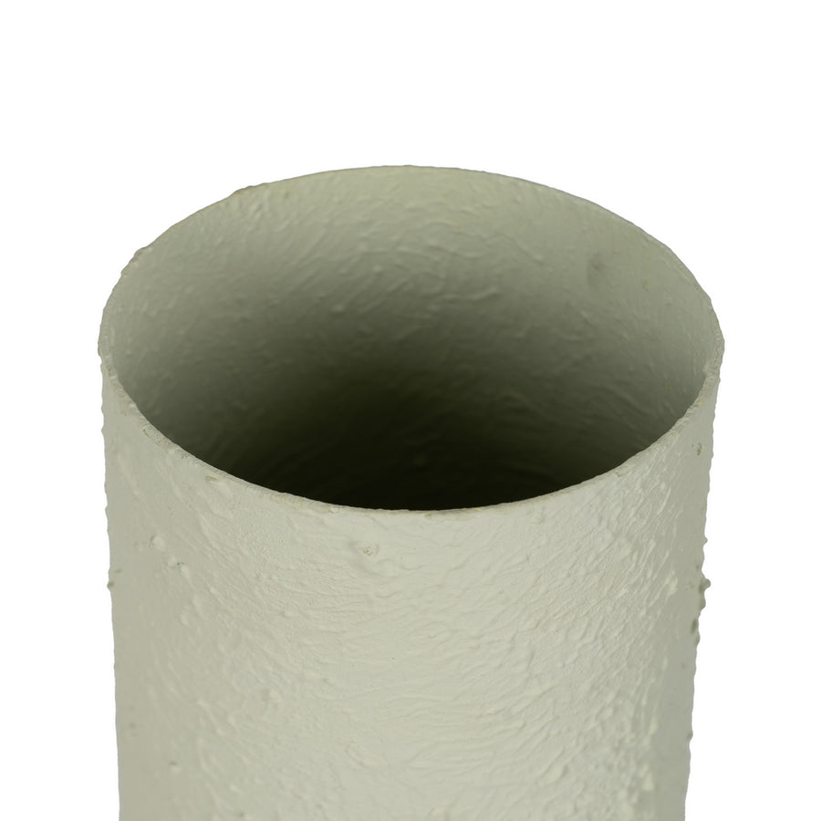 JARRÓN VERDE CLARO METAL 20 X 20 X 46 CM