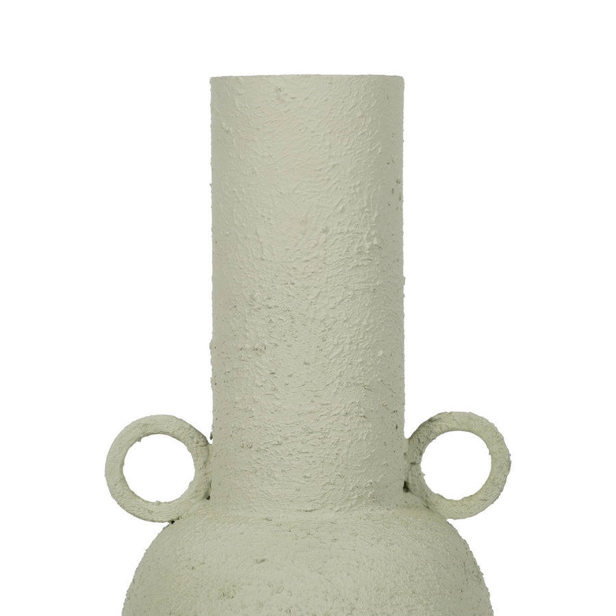 JARRÓN VERDE CLARO METAL 20 X 20 X 46 CM