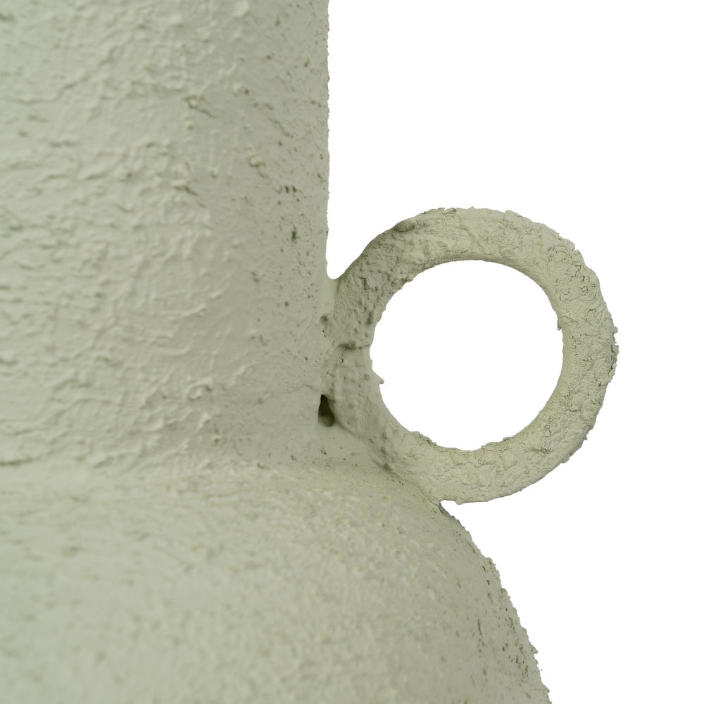 LIGHT GREEN METAL VASE 20 X 20 X 46 CM
