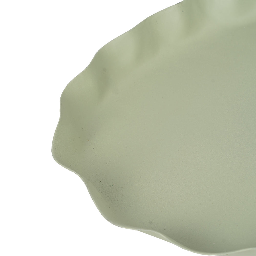 BANDEJA HOJAS VERDE METAL 40 X 24 X 7 CM