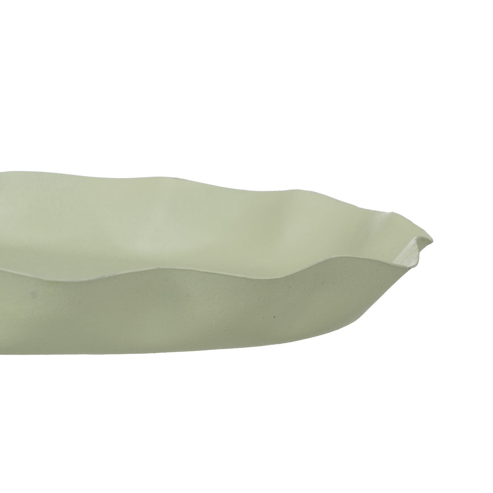 BANDEJA HOJAS VERDE METAL 40 X 24 X 7 CM