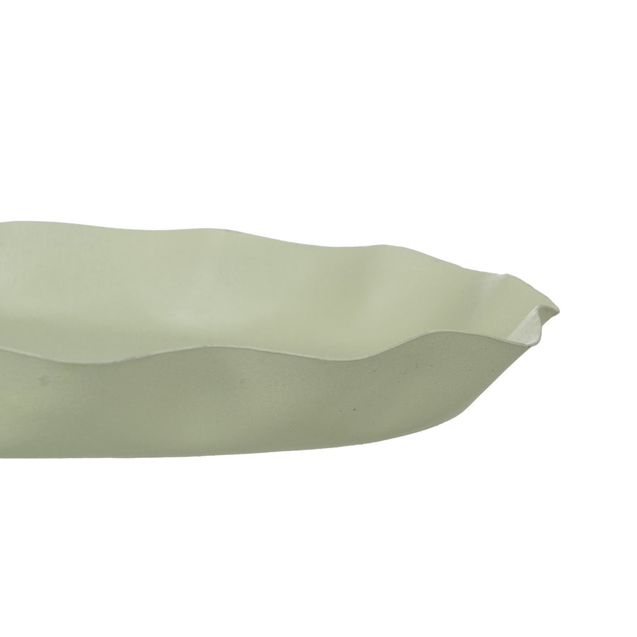 BANDEJA HOJAS VERDE METAL 40 X 24 X 7 CM