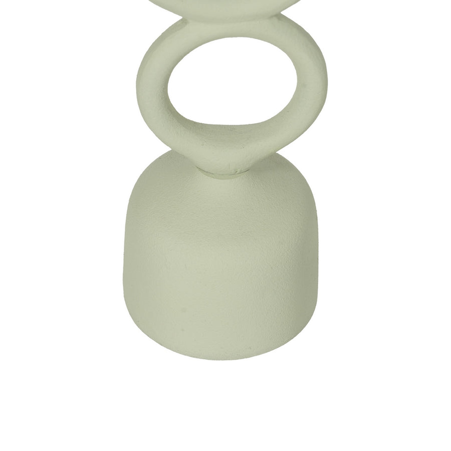 PORTAVELAS VERDE CLARO METAL 9 X 7 X 32 CM