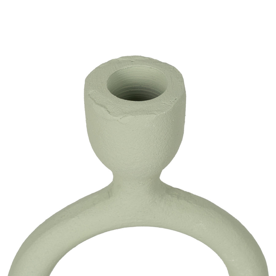 PORTAVELAS VERDE CLARO METAL 9 X 7 X 25 CM