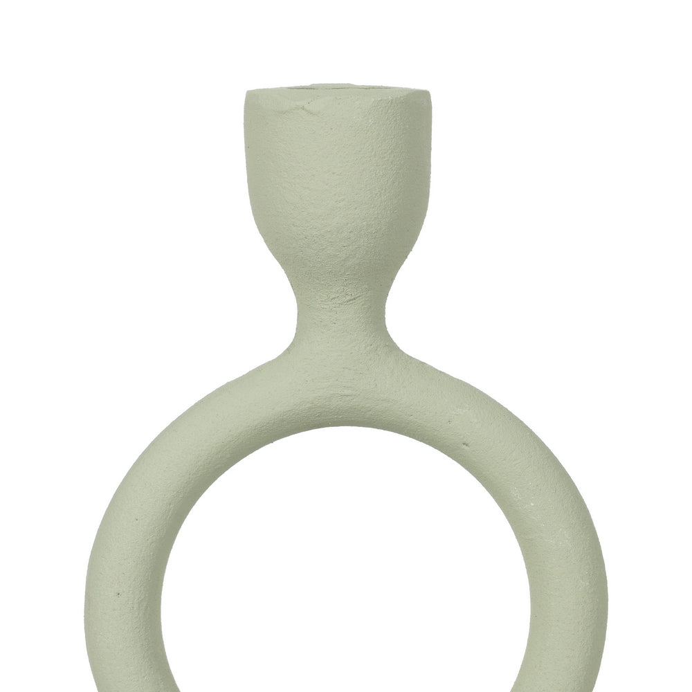 PORTAVELAS VERDE CLARO METAL 9 X 7 X 25 CM