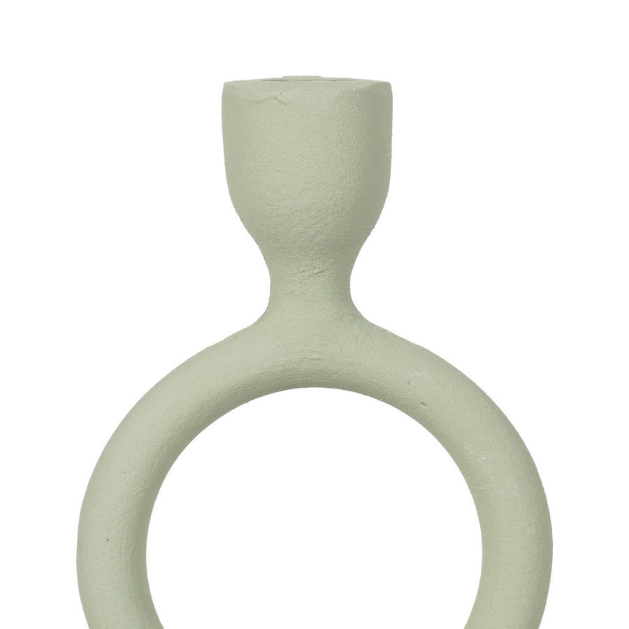 PORTAVELAS VERDE CLARO METAL 9 X 7 X 25 CM