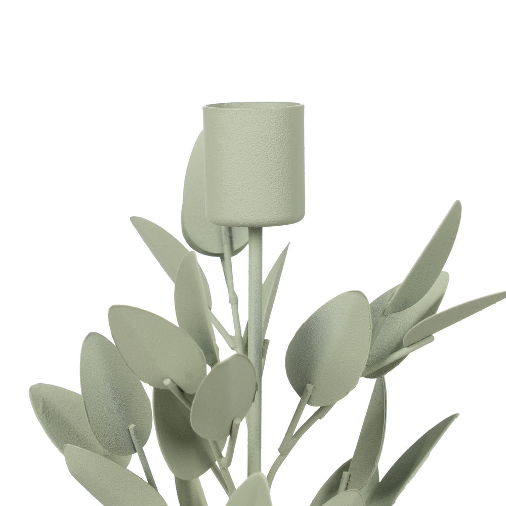 PORTAVELAS HOJAS METAL 8 X 8 X 29 CM