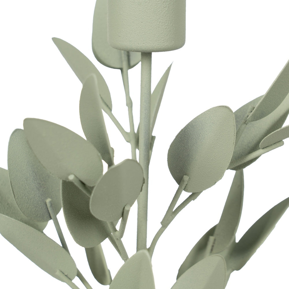 PORTAVELAS HOJAS METAL 8 X 8 X 29 CM