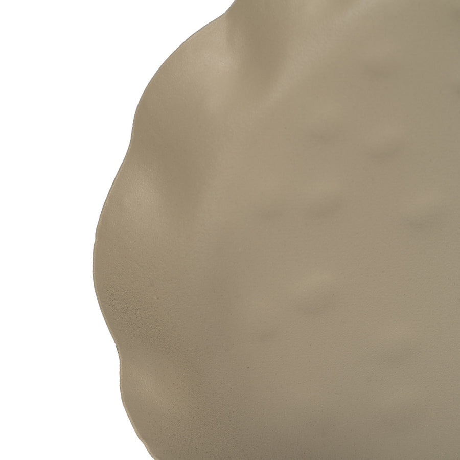BANDEJA FLORES BEIGE-VERDE METAL 43 X 31 X 5 CM
