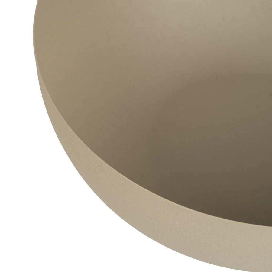 CENTRO MESA FLORES BEIGE-VERDE METAL 25 X 25 X 11 CM