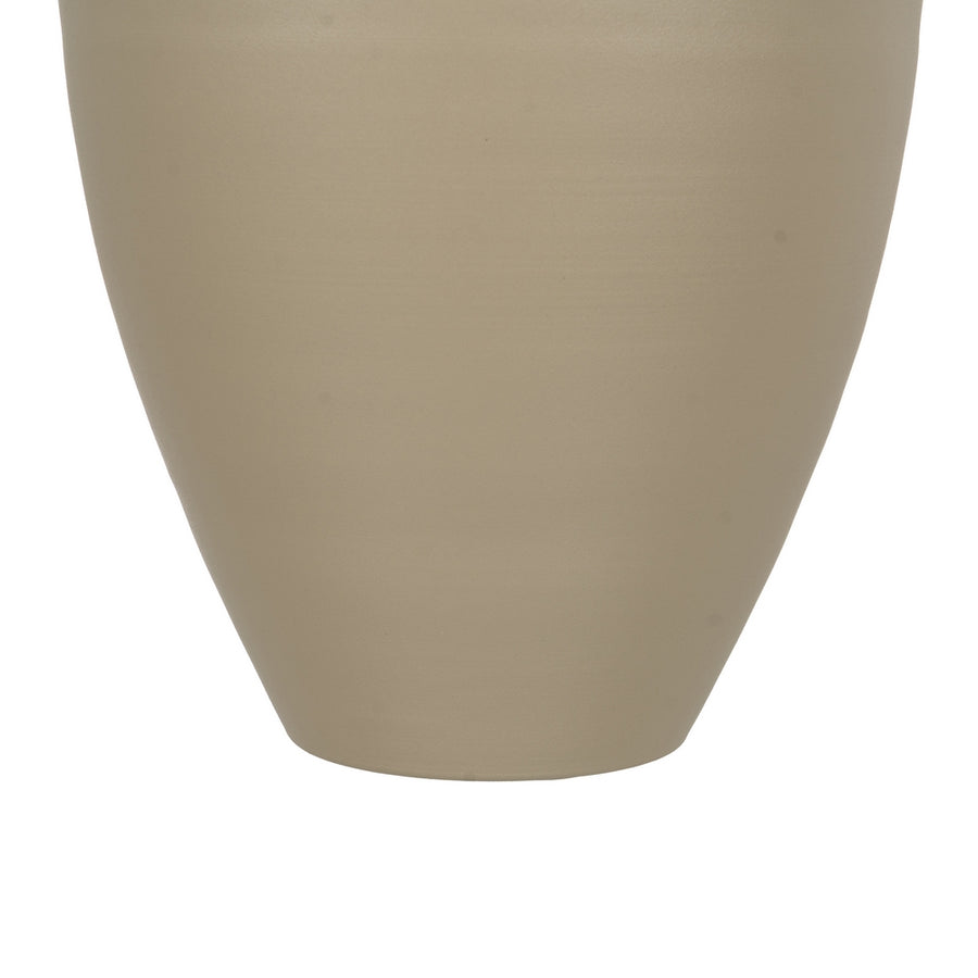 BEIGE-GREEN METAL FLOWER VASE 30 X 30 X 53 CM