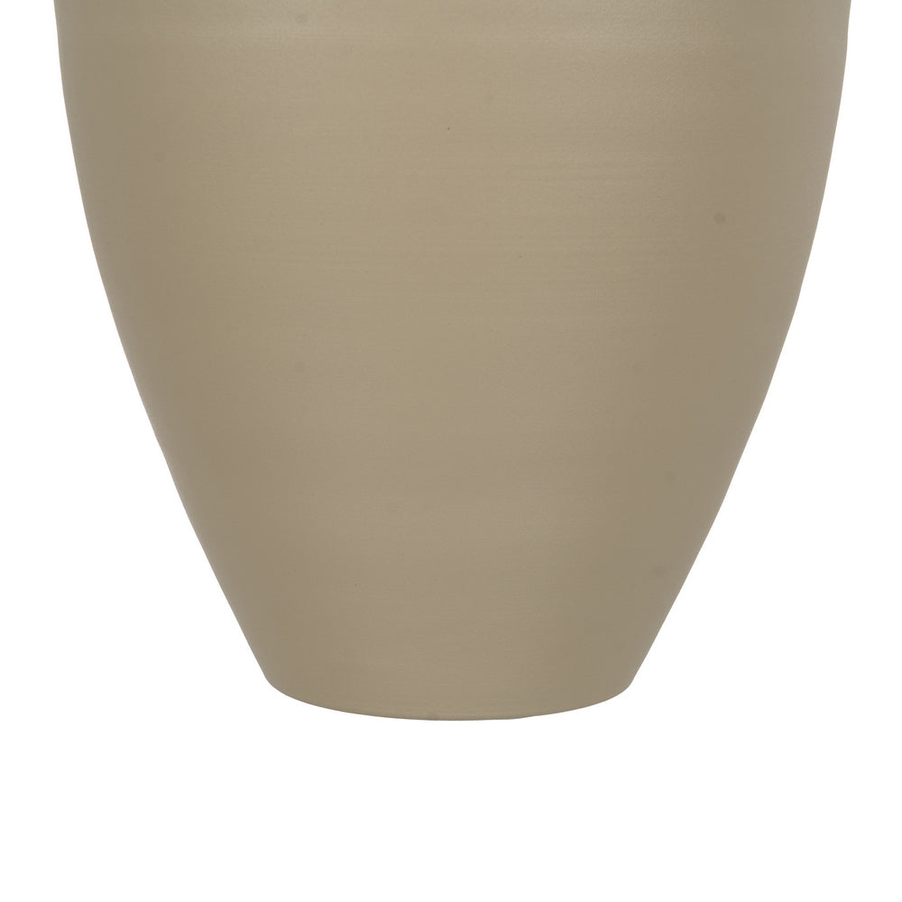 JARRÓN FLORES BEIGE-VERDE METAL 30 X 30 X 53 CM