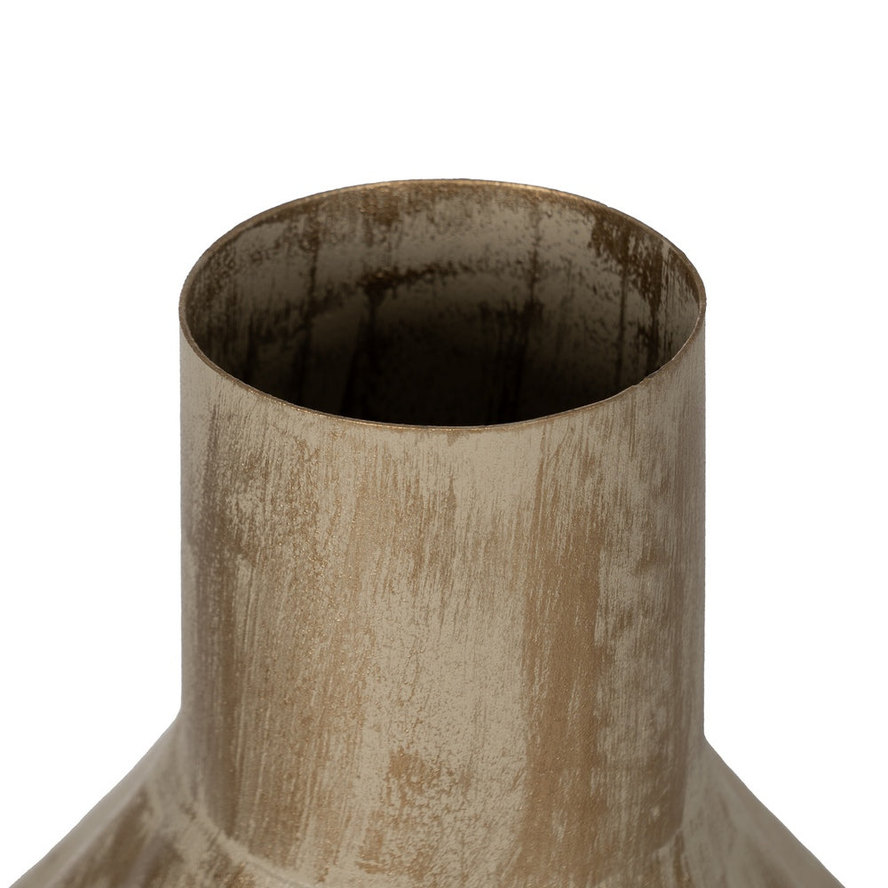 GOLD-BEIGE METAL VASE 23 X 23 X 52 CM