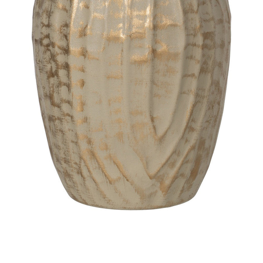 VASE GOLD-BEIGE METAL 16 X 16 X 30 CM