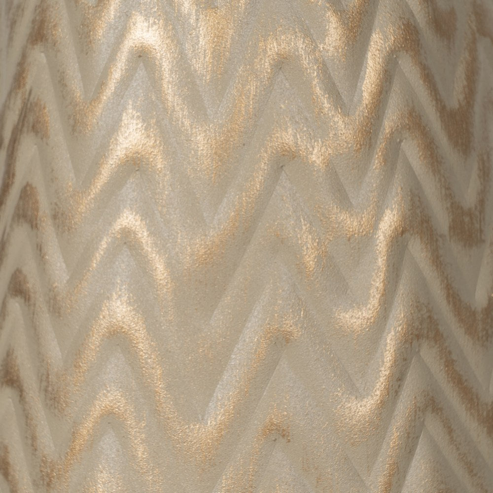 VASE GOLD-BEIGE METAL 21 X 21 X 34 CM