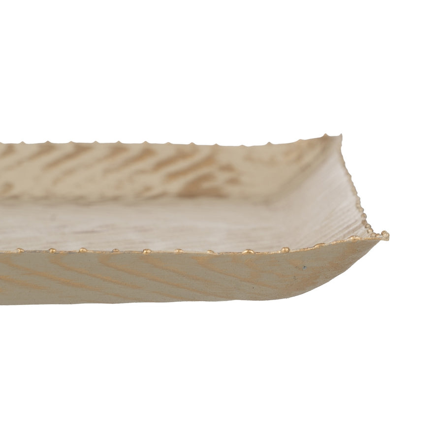 BANDEJA ORO-BEIGE METAL 30 X 30 X 2 CM
