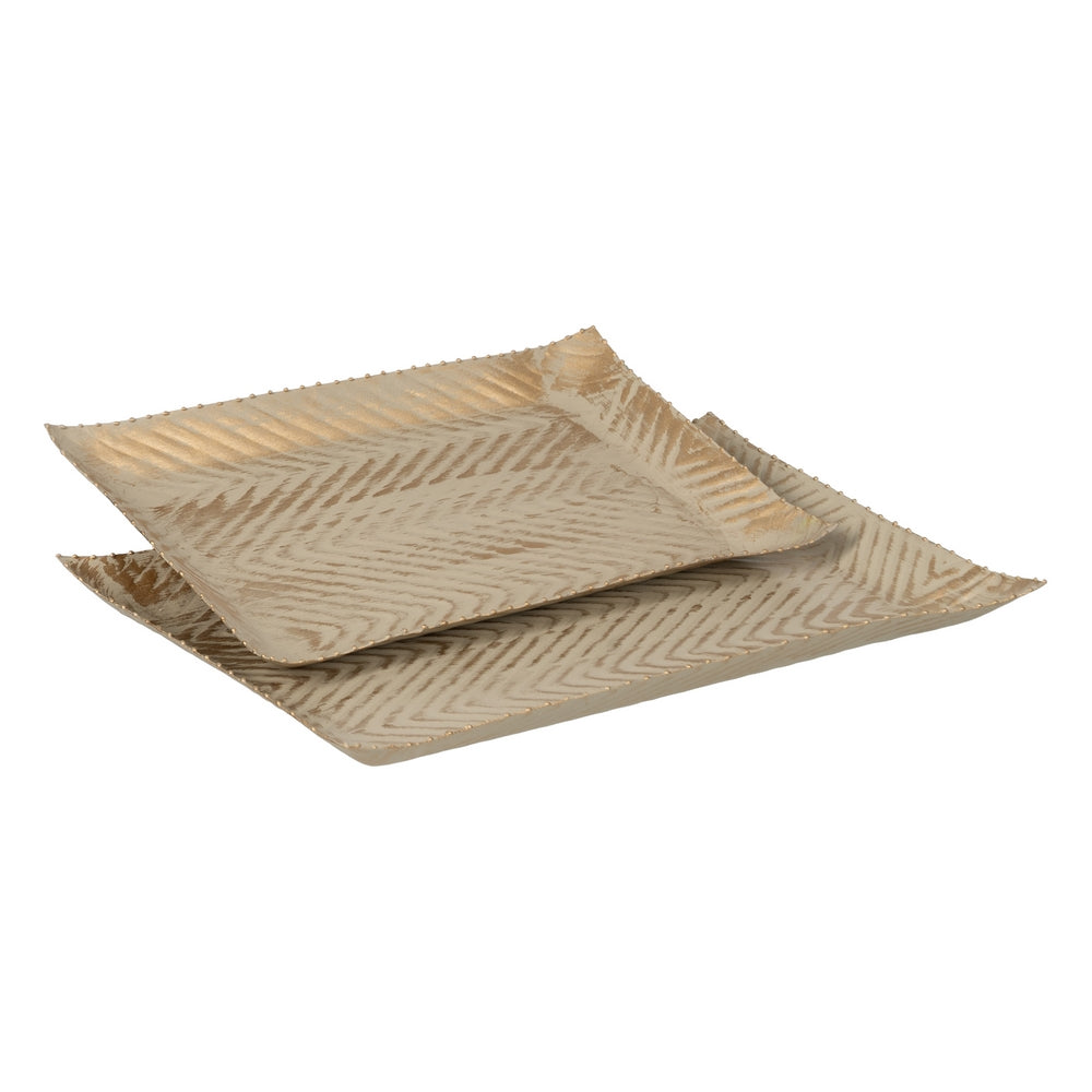 BANDEJA ORO-BEIGE METAL 36 X 23 X 2 CM