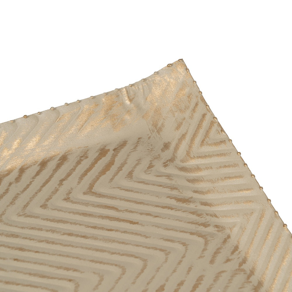 BANDEJA ORO-BEIGE METAL 36 X 23 X 2 CM