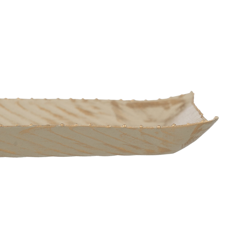 BANDEJA ORO-BEIGE METAL 36 X 23 X 2 CM