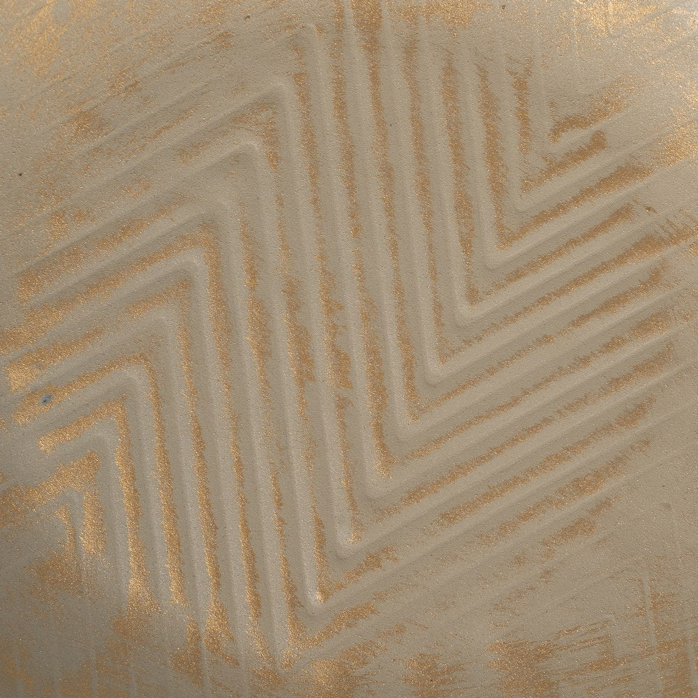 BANDEJA ORO-BEIGE METAL 37 X 37 X 8 CM