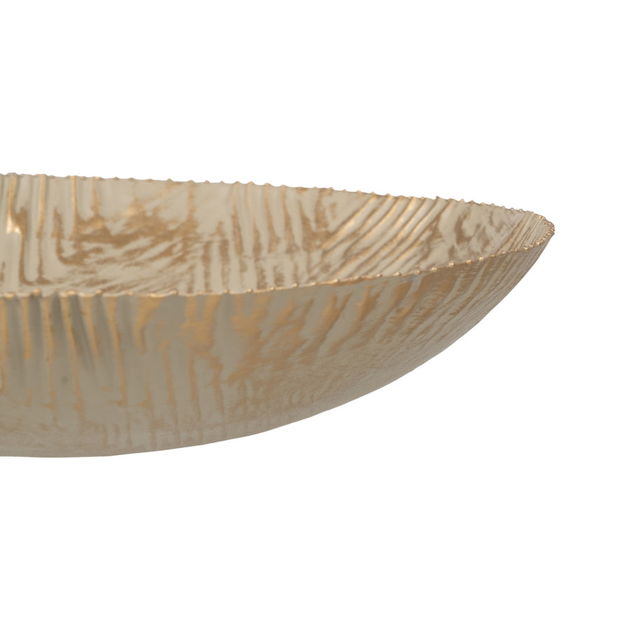 BANDEJA ORO-BEIGE METAL 37 X 37 X 8 CM