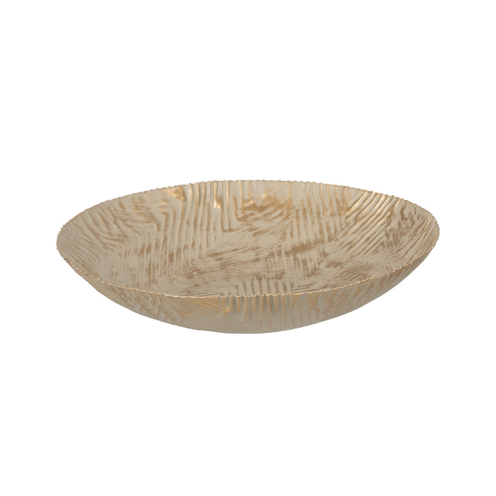 BANDEJA ORO-BEIGE METAL 37 X 37 X 8 CM