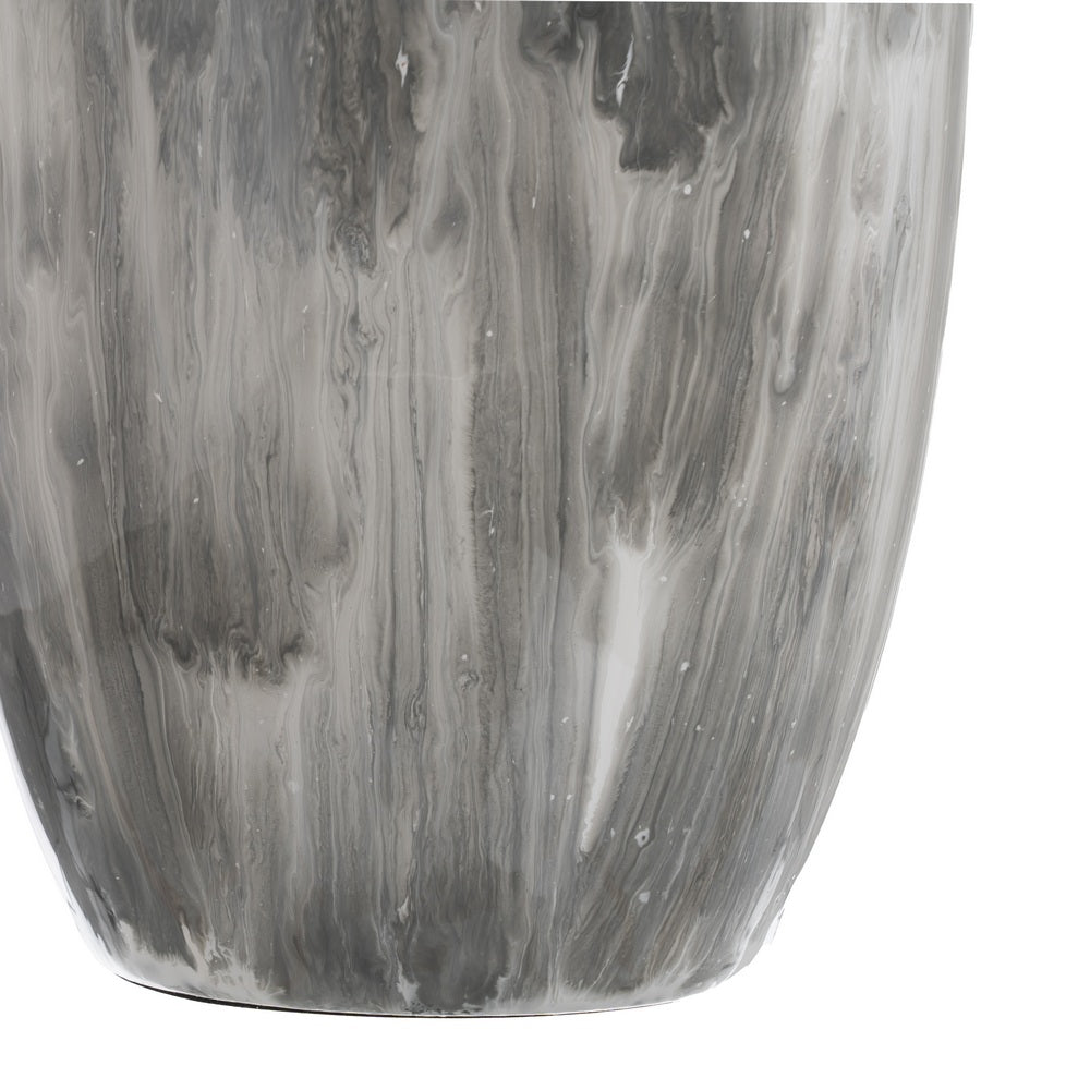 JARRÓN BLANCO Y NEGRO METAL-CRISTAL 21 X 21 X 44,50 CM
