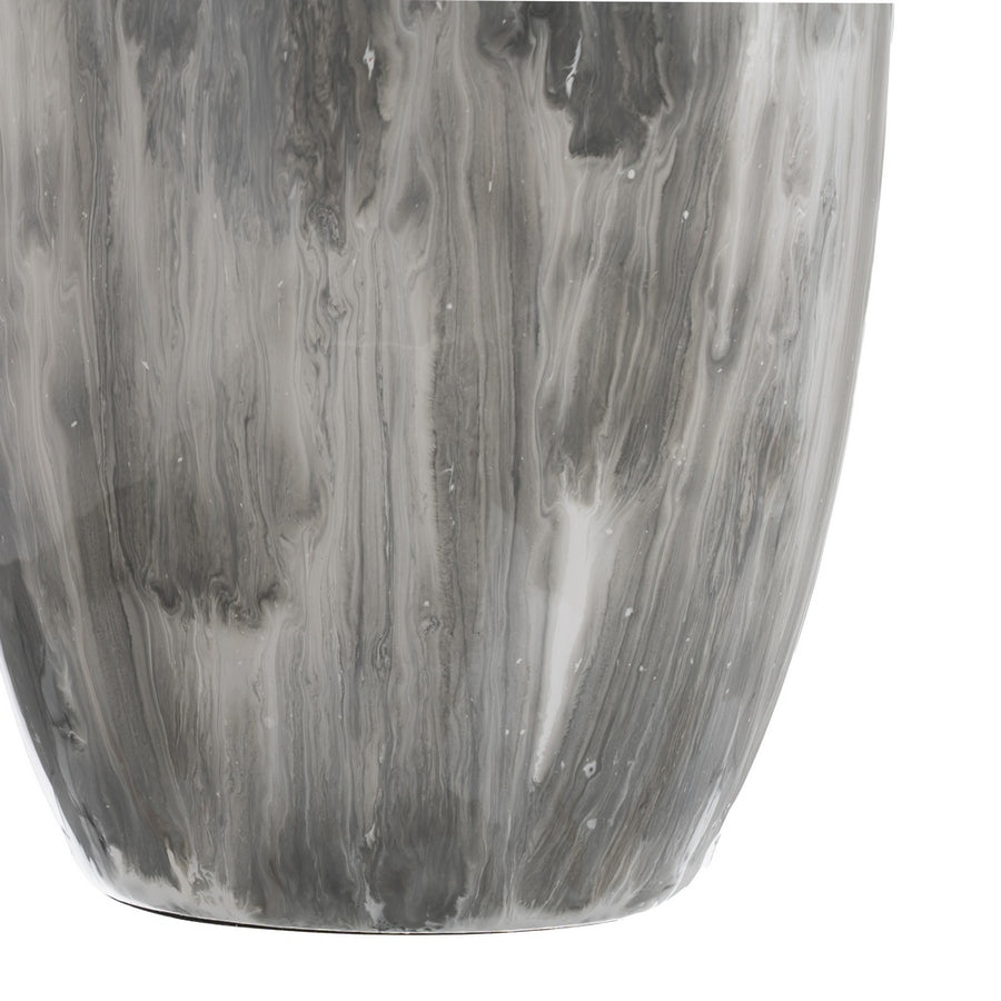 JARRÓN BLANCO Y NEGRO METAL-CRISTAL 21 X 21 X 44,50 CM