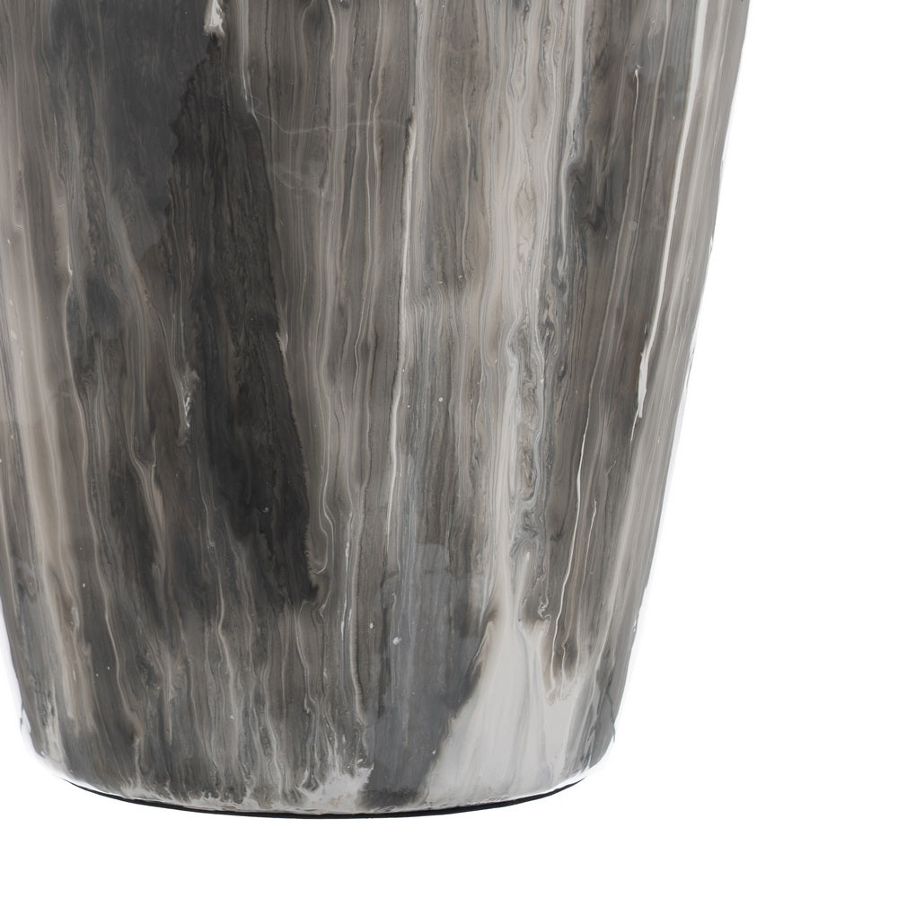 BLACK AND WHITE METAL-GLASS VASE 23 X 23 X 61 CM