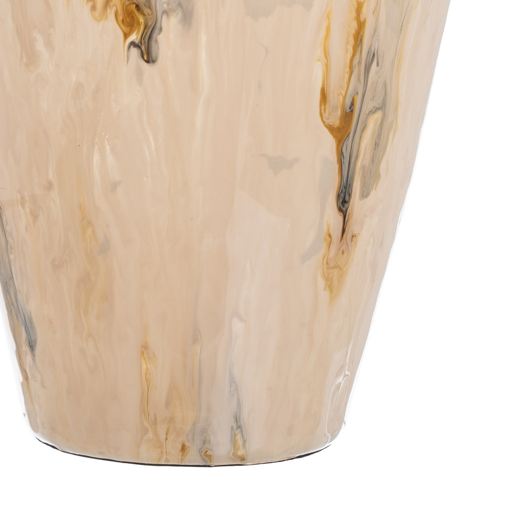 METAL-GLASS DECORATIVE VASE 23 X 23 X 39 CM
