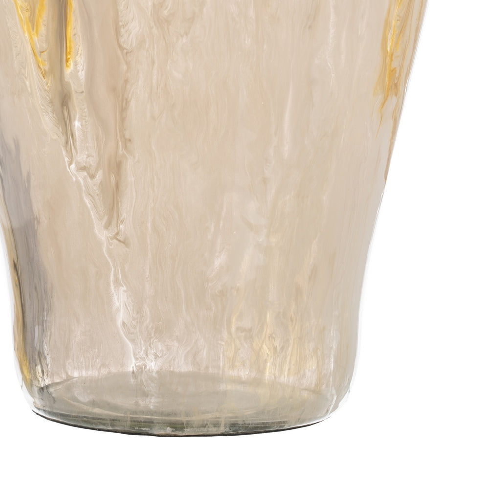METAL-GLASS DECORATIVE VASE 25.50 X 25.50 X 48 CM