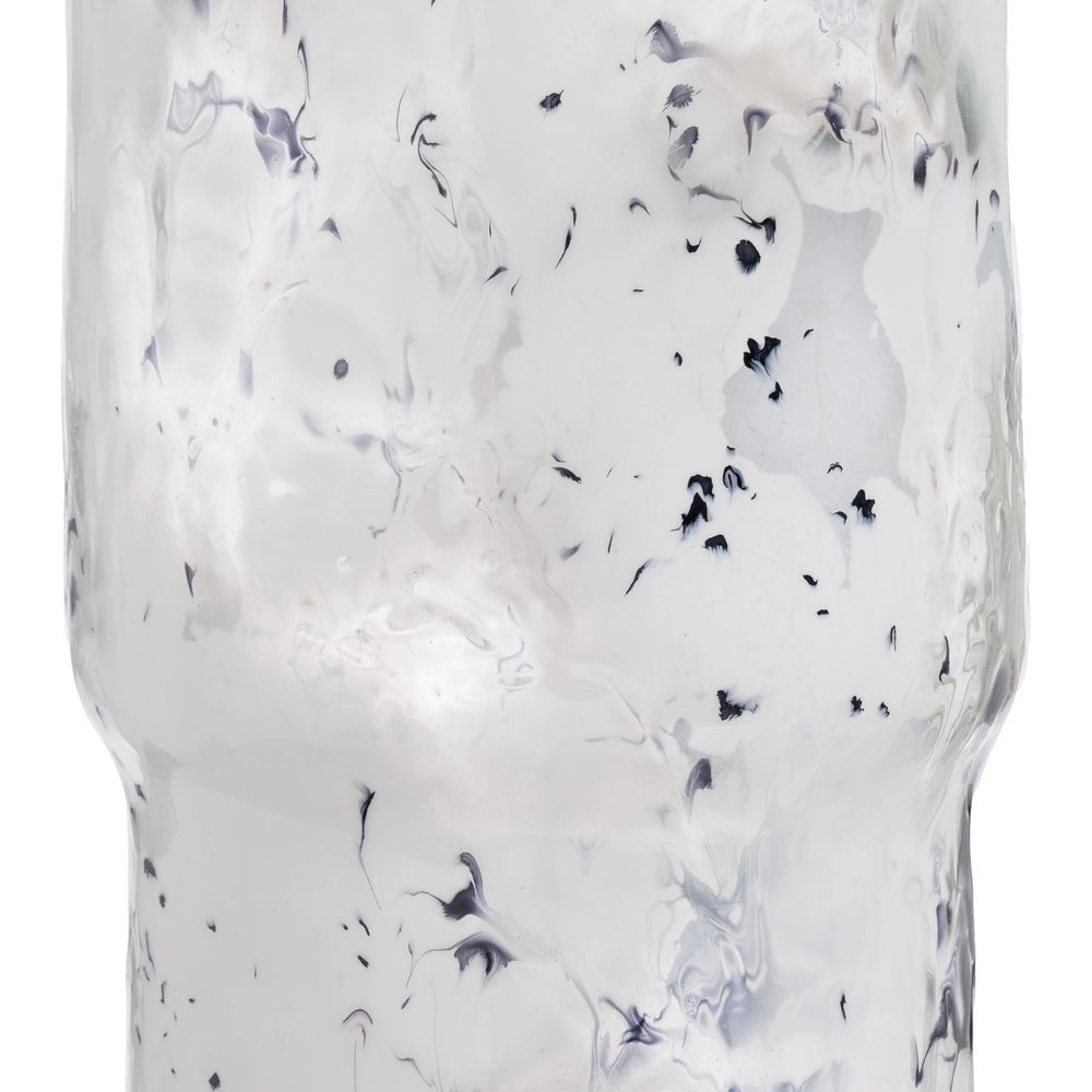 JARRÓN METAL-CRISTAL DECORACIÓN 18,50 X 18,50 X 39 CM