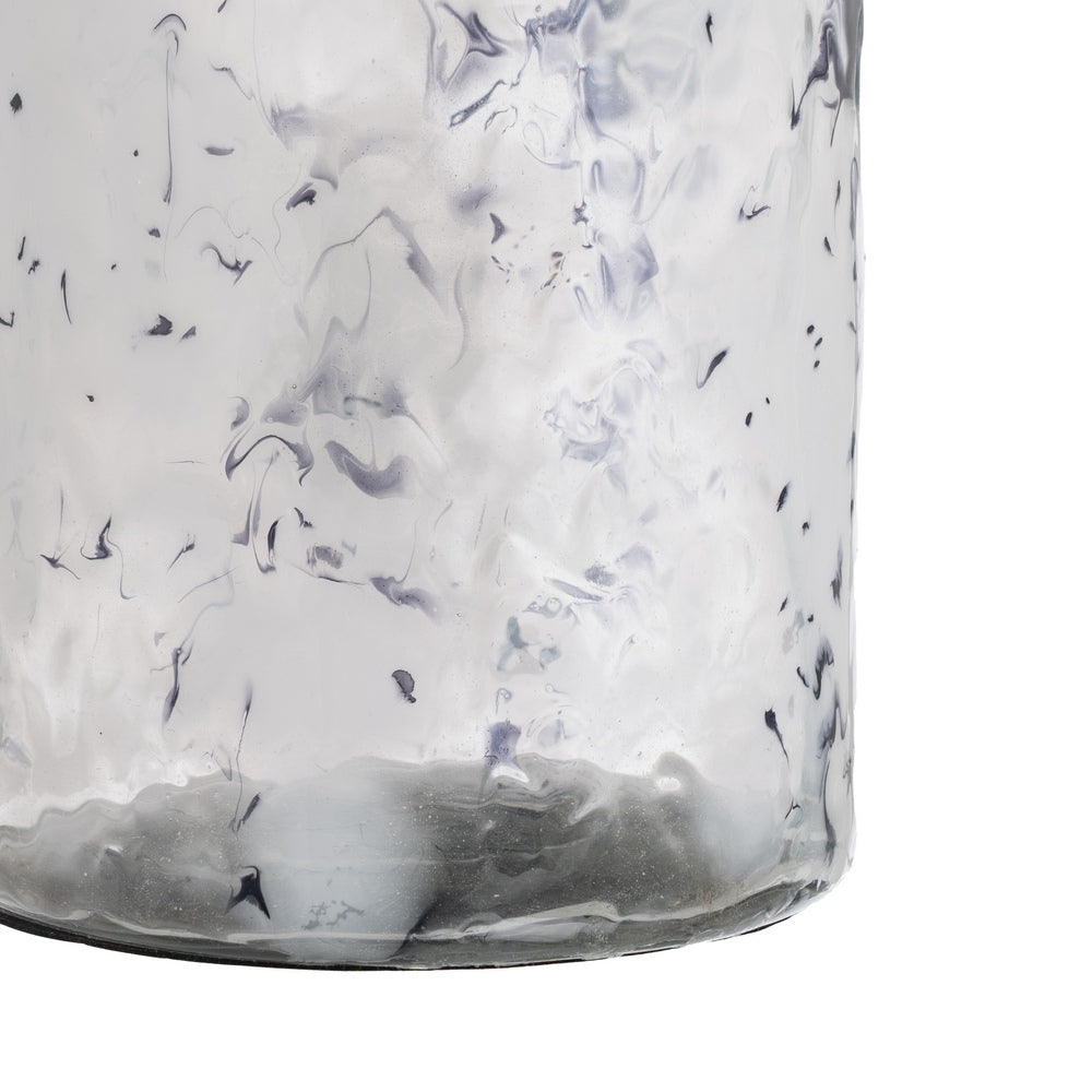 JARRÓN METAL-CRISTAL DECORACIÓN 18,50 X 18,50 X 39 CM