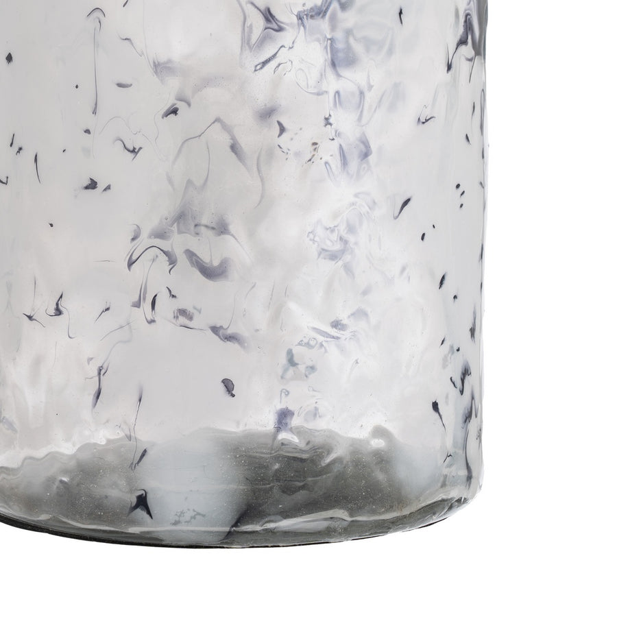 JARRÓN METAL-CRISTAL DECORACIÓN 18,50 X 18,50 X 39 CM
