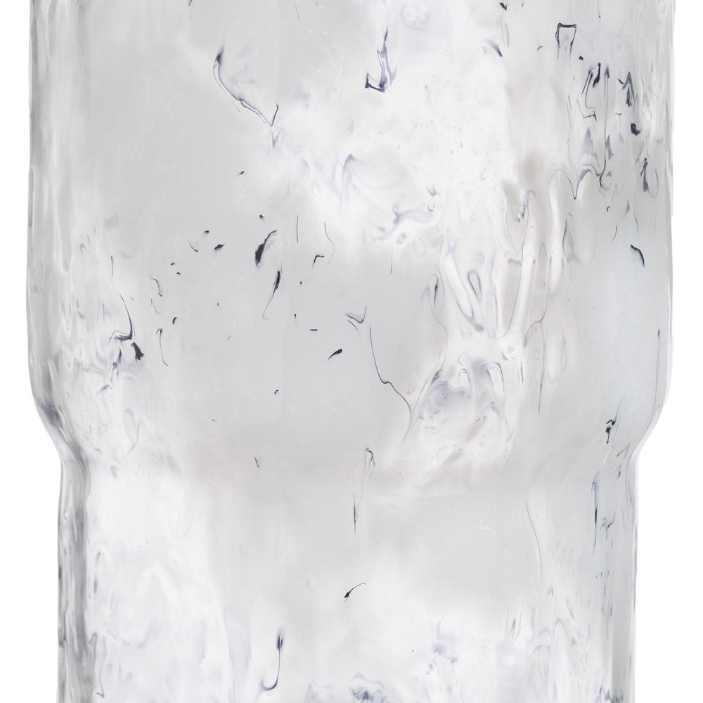 JARRÓN METAL-CRISTAL DECORACIÓN 19,50 X 19,50 X 51 CM