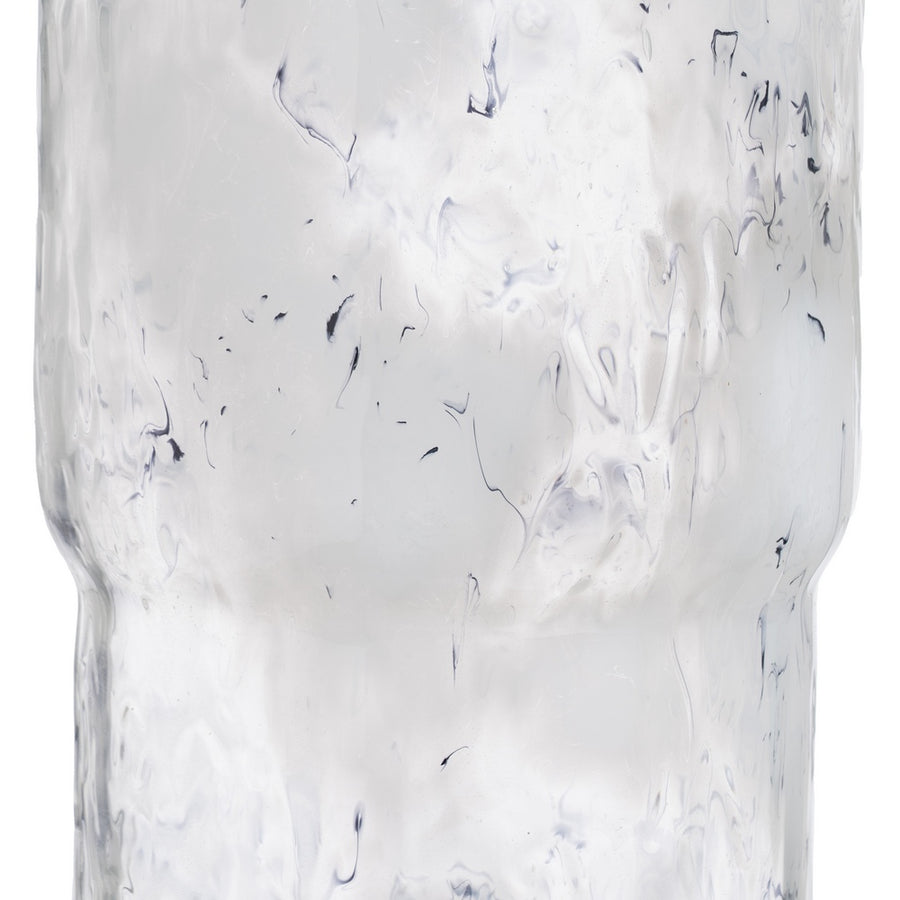 JARRÓN METAL-CRISTAL DECORACIÓN 19,50 X 19,50 X 51 CM