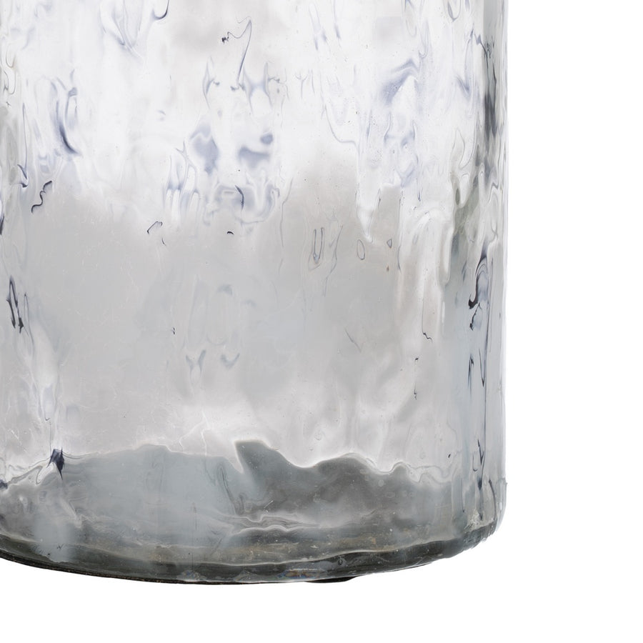 JARRÓN METAL-CRISTAL DECORACIÓN 19,50 X 19,50 X 51 CM