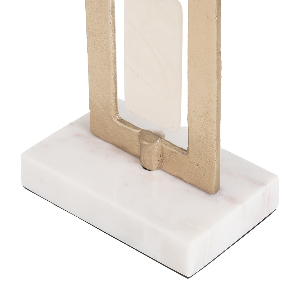 JARRÓN BLANCO METAL-CRISTAL DECORACIÓN 12,50 X 12,50 X 47 CM