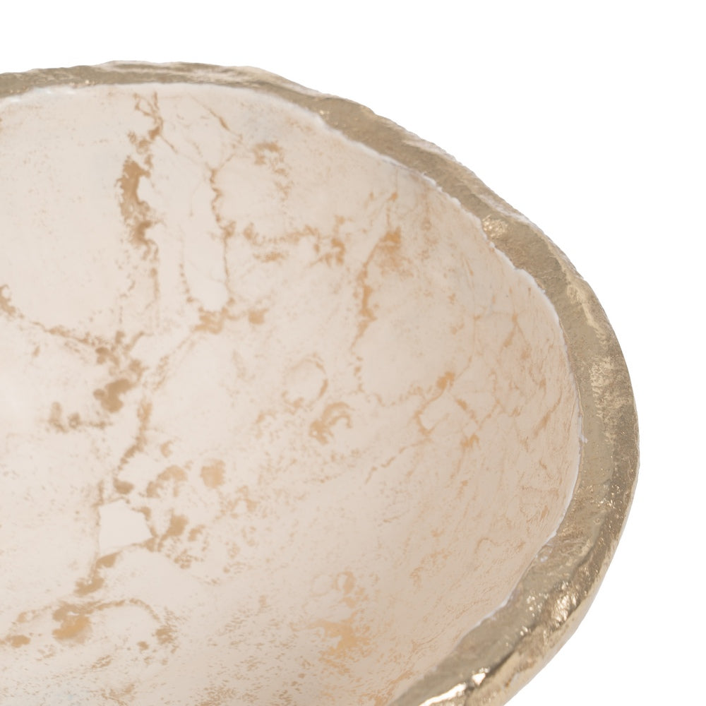 BANDEJA BLANCO-CHAMPÁN METAL DECORACIÓN 31 X 18 X 7 CM