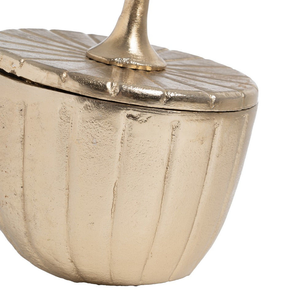 GOLDEN METAL DECORATION BOX 18 X 18 X 38 CM