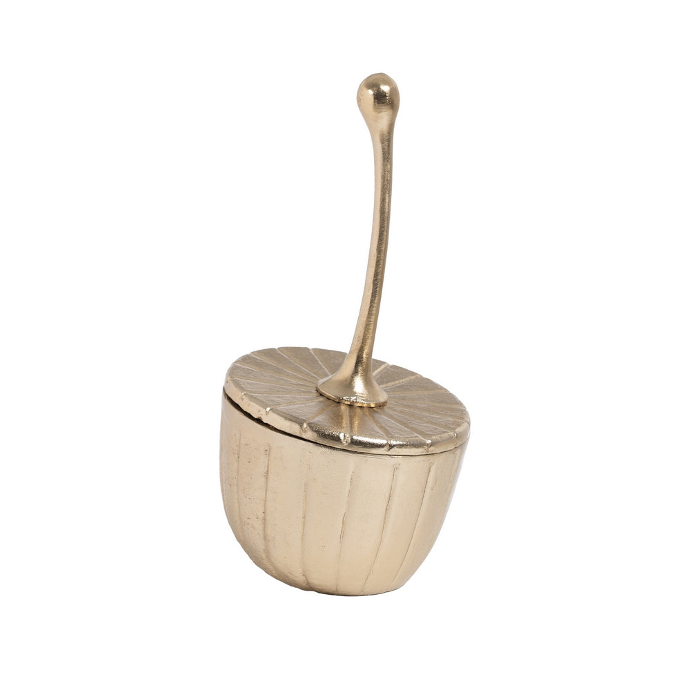CAJA DORADO METAL DECORACI�N 18 X 18 X 38 CM